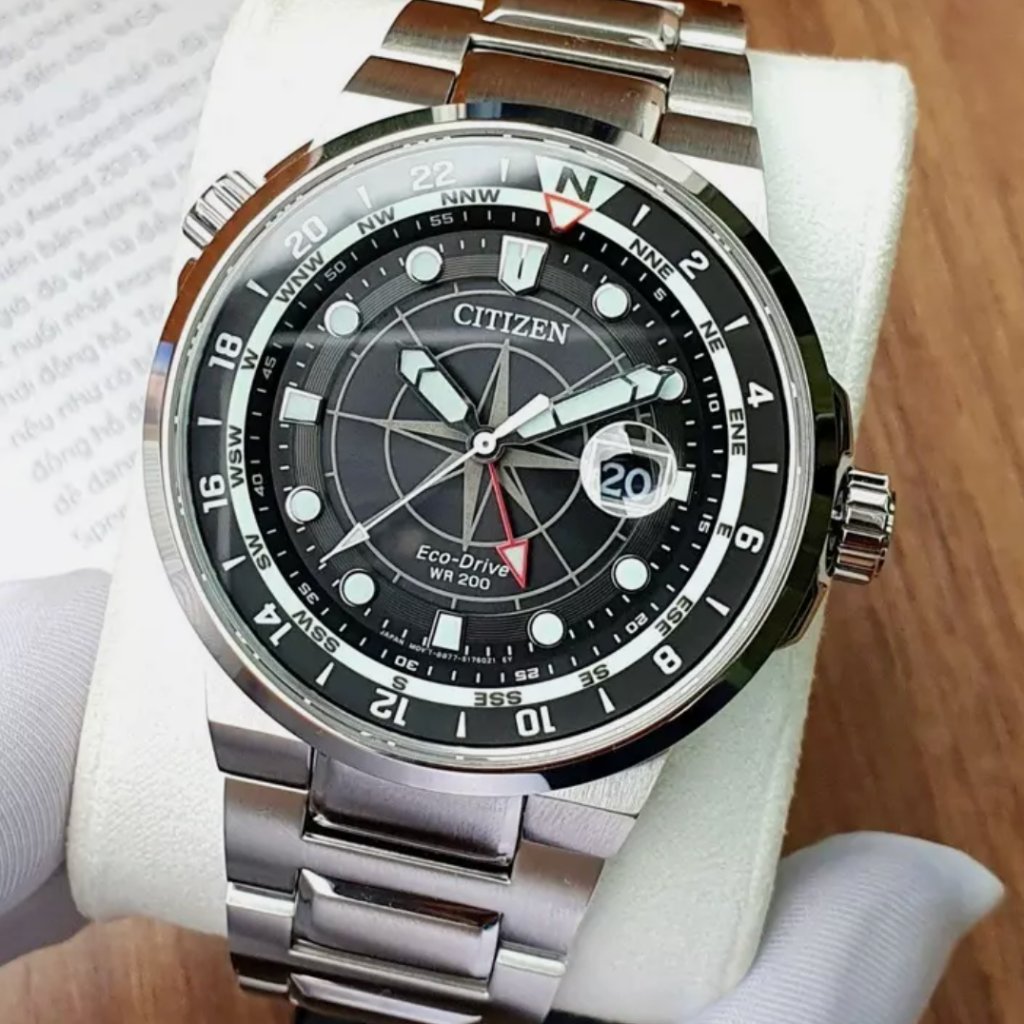 Citizen Dual Time Sapphire Crystal Black Dial Mens Watch